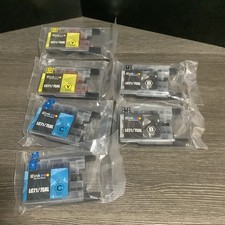 EZ Ink Cartridges Lot LC71/75XL 2 Black  2 Yellow 2 Cyan 6pc Bundle Unopened picture