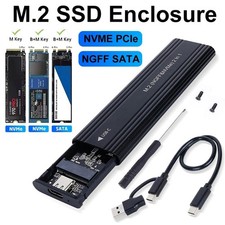 M.2 NVMe SATA SSD Enclosure USB-C 10Gbps Dual Protocol Case 4TB Aluminum picture