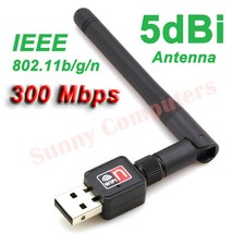 USB WiFi Wireless Adapter Network Card w/ 5dBi Antenna 802.11b/g/n 300M AU Stock picture