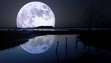 Landscape moon art night reflection moonlight Custom Gaming Mat Desk picture