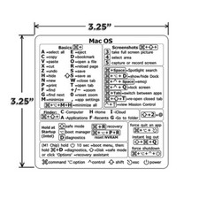 Mac OS Keyboard Shortcut Vinyl Decal Sticker MacBook, Air, Pro, M1 2022 picture