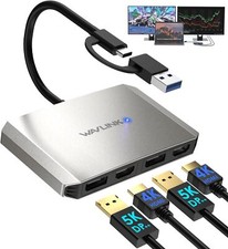 WAVLINK USB 3.0/USB C to DisplayPort HDMI Adapter Dual Monitor Hub HDMI DP picture
