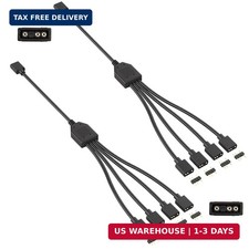 2 Pack 3Pin 5V ARGB Extension Cable Set with 8 Male Pins, 1-to-4 Addressable RGB picture