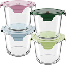 8 PCS Glass Meal Prep Containers with Lids, Airtight 3 Cup Glass Storage Cont... picture