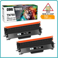 2x With Chip Compatible With Brother TN760 Toner Cartridge HL-L2395DW HL-L2350DW picture