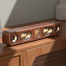 Vintage Wireless Sound Bar Speaker Dual 2in Woofer Desktop PC Bluetooth Speaker picture