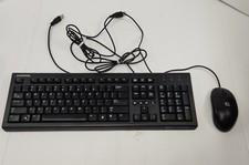 HP COMPAQ USB Wired US QWERTY Keyboard Black PR1101U & Optical Mouse OEM LNC  picture