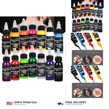 GTARTISTOO Professional Tattoo Ink Set 14 Colors 1OZ (30ml) Vegan-Friendly Pi... picture