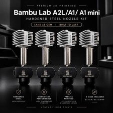4-Pack Hardened Steel Nozzle Kit for Bambu Lab A1/A1 Mini/A2L 0.2/0.4/0.6/0.8mm picture