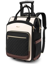 Rolling Backpack for Women, Travel with Standard, Beige Brown picture