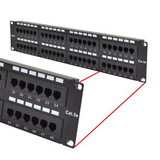 48-Port Cat5E UTP Network Patch Panel 2U 110 Punch down Cable Management picture