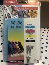 Canon Genuine OEM BCI-3e Multi-Pack B/C/M/Y Four Ink Cartridges Ink Tanks NIB picture