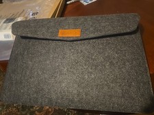 Pro Case Felt Laptop Case 16 X 11 Gray Lined Two Compartments & Two Back Pockets picture