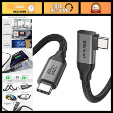 80Gbps USB 4 Thunderbolt 5 Cable Right Angle 240W 5FT - High Speed Data Transfer picture