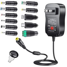 SoulBay 48W Universal AC Adapter DC 5V 6V 7.5V 9V 12V 15V 19V 20V Black picture