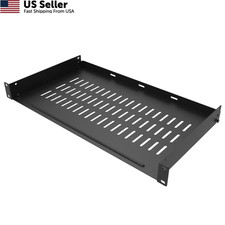 JINGCHENGMEI 1U Vented Server Rack Shelf Disassembled 10 Inches Deep, Black picture