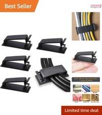 50Pcs Cable Management Clips Black Self Adhesive Wire Organizers for Home Office picture