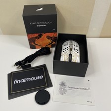 Finalmouse Starlight-12 Zeus White/Gold Medium Wireless Gaming Mouse Used picture