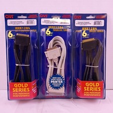 QVS Parallel Printer Cable IEEE 1284 DB25M/CN36M (A-B) 6FT Lot of 3 Brand New picture