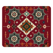 Southwestern Kilim Pattern Mouse Pad | Red Geometric Desk Mat picture