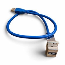 L-com ECF504-30-05AAS USB 3.0 Panel Mount Extension Cable A Male Female 0.5m picture