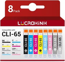 CLI-65 CLI65 Ink Cartridges 8-Pack High Capacity Replacement for Canon CLI-65 CL picture