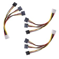 ThtRht 3 Pack 4Pin Molex to 3X Sata 15Pin Splitter Connector Power Supply Cab... picture