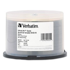 Verbatim Americas Llc 95355 Dvd-R 4.7Gb 16X Ultralife Gold Shiny Archival Grade picture
