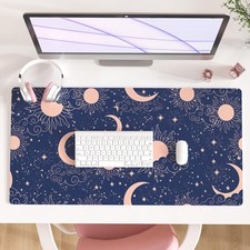 Starry Sky Large Mouse Pad Moon Sun Extended Gaming Desk Mat Blue 31.5x15.7 In picture