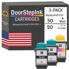 DoorStepInk Compatible Ink Cartridges for Lexmark #50 2Black / #20 Tri-Color-USA picture