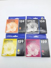 Lot Of 4 Genuine EPSON 159 Ink - Blk  ,Red Rouge , yellow & Orange Sealed NEW picture