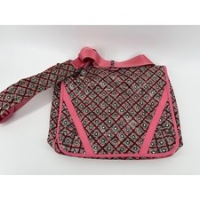 Vera Bradley Frill, Vinyl Messenger Computer Bag, Mocha Rouge Pink Laptop Large picture