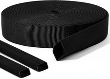 26FT Nylon Hydraulic Hose Protector Sleeve Cover, 1 Inch ID, Black picture