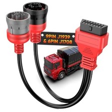 OBD to Green Type2 9 Pin J1939 and 6 Pin J1708 Split Y Cable for J1939 and J1708 picture