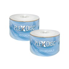 100 PC PlexDisc 52X 700 MB 80 MIN CD-R Logo Top Blank Disc Media 631-800 picture