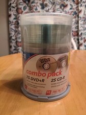Office Depot Combo Pack 75 DVD-R, 25 CD-R New Sealed Media Spindle New Sealed picture
