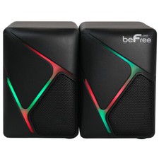 Speakers Dual Compact LED Gaming beFree Sound LED colorful lights picture