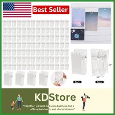 100Pcs Clear Self-Adhesive Wall Clips for Photos & Posters picture