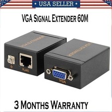 VGA Extender Over Ethernet Cable RJ45 To VGA Signal Extender 60M Transmitter USA picture
