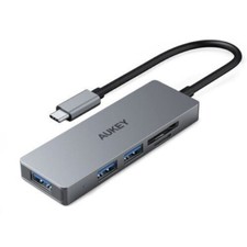 Aukey CB-C63 USB-C to 3 Port USB 3.0 Hub With Card Reader 100% Authentic NEW picture