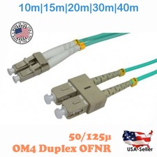 LC to SC MULTIMODE OM4 AQUA 10GB FIBER OPTIC PATCH CABLE 10m,15m,20m,30m,40m picture
