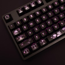 Kuromii Keycaps Set 104 Keys Cherry Profile PBT Cute Anime Black Backlit OEM picture