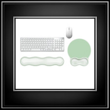 Ergonomic Gel Wrist Rest Set for Keyboard & Mouse Pad - Clear Green Color picture