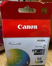 Canon PIXMA BCI-16 Genuine Original Color Inkjet Cartridges Twin Pack 2 picture