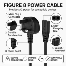 Power Plug Cord Replacement for JBL Partybox 310 110 710 100 300 1000 UK Figure picture