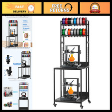 4-Tier 3D Printer Filament Storage Rack with Wheels, Spool Holder for Workshop & picture