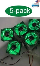 5-Pack: NEW 80mm Green LED 3pin Cooling Fan Array Kit for Open Mining/Gaming PC picture