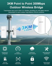 Wireless Bridge 2pcs, Outdoor CPE 5.8GHz 300Mbps Security Monitoring NF-B912 picture