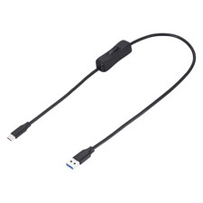 2ft USB 3.0 Extension Cable with Switch, USB A Male to Type C Male, Black picture