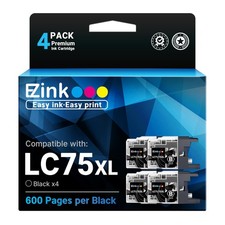 E Z Ink Lc75 Xl Lc71 Xl High Yield Black Ink Cartridges For Brother Printers picture